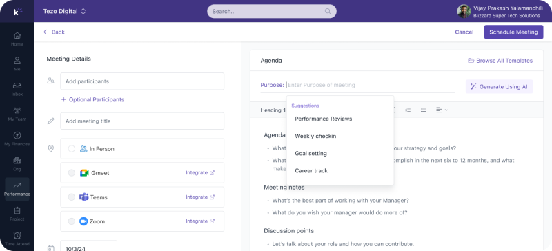 Best One-On-One Meeting Software for Smart Managers | Keka